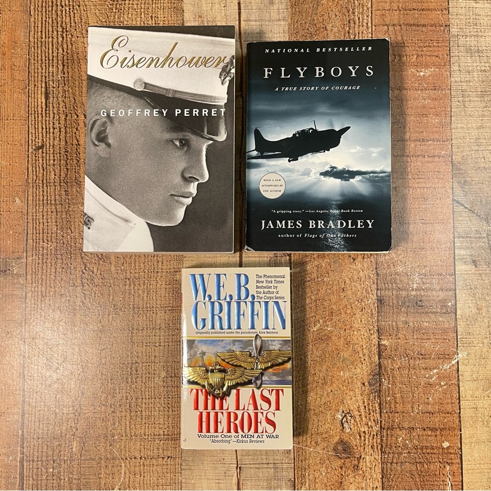 Eisenhower by Geoffrey Perret Flyboys James Bradley The Last Heroes Book Bundle